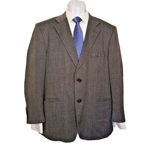 Joseph & Feiss Mens 42S Herringbone Blazer Lambswool Suit Coat Jacket Tweed  T54